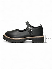 economico Ballerine da donna-Mary Jane ballerine nere da donna con cinturino con fibbia - scarpe con plateau in similpelle per adolescenti e donne, ideali per la scuola, lo streetwear e gli outfit autunnali