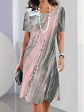 cheap Art&amp;Design Dress-Women&#039;s Mini Dress T Shirt Dress Tee Dress Sundress Shift Dress A Line Dress Vacation Casual Beach Party Daily Tea Party Regular Fit Ombre Graphic Short Sleeve Crew Neck Black Pink Sky Blue Dark Blue