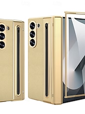 cheap Samsung Cases-Phone Case For Samsung Galaxy Z Fold 7 Z Fold 6 Z Fold 5 Z Fold 4 Back Cover Full Body Protective Shockproof Retro PU Leather