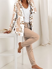 cheap Women‘s Sweatsuits-Women&#039;s Daily Hoodie Long Sleeve Hooded Floral Graphic Leaves Zipper Print Casual Blue Purple Green Fall Regular Fit