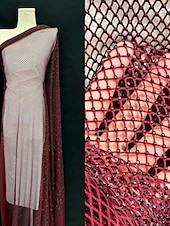 voordelige ROOD-Rode jurk met glinsterende kristallen, stretch mesh, zeemeermin/trompet avondjurk, elegante jurk, formele bruiloft, lange jurk, mouwloos, off-shoulder, kant met plooien, gerimpeld, 2025
