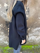 billiga hoodie jacka-Dam Hoodiejacka Bekväm Andningsfunktion Dragkedja Ficka Mode Dagligen Slät Utomhus Ledigt Dagligen Enkelknäppt Normal Huva Normal Långärmad Ytterkläder Svart Rubinrött Mörkgrå Vår Höst