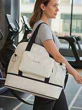 お買い得  トラベルバッグ-女性用折りたたみ式旅行用ダッフルバッグ - 撥水性があり傷に強い軽量トートバッグ。大容量、マルチポケットデザイン、ジム、週末旅行、飛行機の機内持ち込み用ラゲッジスリーブ付き。