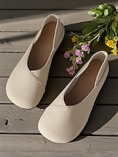 economico Ballerine da donna-ballerine comode da donna in similpelle a piedi nudi – scarpe larghe e minimaliste da infilare per passeggiate informali, abbigliamento quotidiano e viaggi
