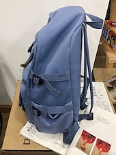 preiswerte College-Rucksäcke-Freizeitrucksack für Teenager mit großem Fassungsvermögen – Schultasche im koreanischen Stil mit mehreren Taschen und Plüsch-Schlüsselanhänger für Schule, Reisen und Outdoor-Aktivitäten, Schwarz, Weiß, Rot