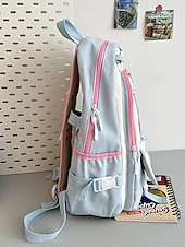 billiga Barn- och tonårryggsäckar-Stor reseryggsäck för tonårsflickor med vagnsrem – söt kaninbroderi, skolväska med flera fickor för mellan- och högstadieelever