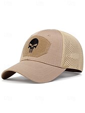 preiswerte Herrenhüte-Taktische Baseballkappe mit Totenkopf-Stickerei für Herren – verstellbare Netzrückseite, Camouflage-Stil, lässige Outdoor-Sportmütze für Halloween-Partys und den Alltag