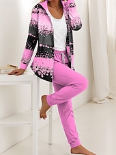 abordables Survêtements pour femmes-Ensembles de pantalons à capuche pour femmes en 2 pièces longues manches vêtements quotidiens à capuche graphiques ombrés rayés zip imprimés décontracté rose bleu violet automne coupe régulière