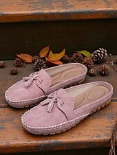 ieftine Saboți de Damă-mocasini cu ciucuri pentru femei – mocasini casual fără slip-on pentru naveta zilnică și ținute relaxate