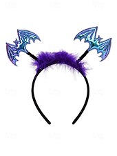 お買い得  ハロウィンアクセサリー-レディースハロウィンスパイダーヘッドバンド - かわいいグリッターブラックスパイダーデザインと紫の宝石、コスチュームパーティー、コスプレ、お祝いのお祝いに最適な柔らかい伸縮性のあるヘアアクセサリー