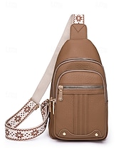levne Tašky přes rameno-Dámská nepromokavá crossbody kabelka z umělé kůže - ležérní lehká crossbody kabelka s multifunkčními kapsami a širokým ramenním popruhem s etnickým vzorem, ideální na cestování, nakupování i každodenní nošení