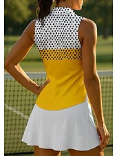 abordables Camisa de Mujer-Mujer Tops Camisa deportiva Camisas de polo Camiseta de tenis Sin Mangas Cremallera Floral UPF50+ Resistente a los rayos UV Alta elasticidad Dispersor de humedad Transpirable Tenis Golf pepinillo