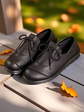 abordables Chaussures sans lacet et mocassins femme-Chaussures décontractées à lacets marron foncé pour femmes, chaussures plates souples et confortables, idéales pour les promenades quotidiennes, les sorties décontractées et les voyages