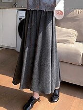 abordables jambe large et taille haute-Femmes Jambe large Chinos Occasionnel Longueur mollet Naturel Uni in in france they say Pontalon wide leg Confortable Respirabilité Décontracté Quotidien Noir gris foncé Kaki Gris Clair Printemps
