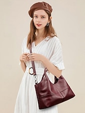 levne Kabelky a tote tašky-Dámská kabelka přes rameno z umělé kůže – elegantní strukturovaný design, všestranná kabelka pro každodenní práci, nakupování i neformální výlety