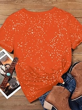 abordables Hauts d&amp;#39;Halloween-Halloween Femmes T-shirt Graphique Potiron ancien Élégant Classique Manche Courte Col ras du cou Col rond Hauts Réguliers Quotidien Week-end Imprimé Orange Été Automne