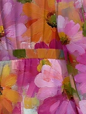 preiswerte Blumenkleid-Damen Midikleid Freizeitkleid Chiffon Schwingkleid Modern Urlaub Täglich Wochenende Normale Passform Blumen Karomuster Langarm V Ausschnitt Rosa Fuchsie Grün Sommer Frühling Herbst