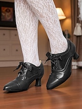 economico anni 1930-Scarpe col tacco oxford verdi da donna in stile edoardiano – scarpe eleganti vittoriane con tacco medio, stringate e dettagli brogue, degli anni 1900-1910, perfette per tea party, cosplay ed eventi storici.