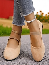 baratos Sapatilhas de mulher-sapatilhas mary jane brancas femininas – sapatos casuais com tiras para passeios no jardim, piqueniques na fazenda e escapadelas de fim de semana