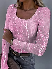 Недорогие Искусство и Дизайн футболка-Футболка для женщин с длинным рукавом рубчик графика квадратный вырез длинный рукав повседневный омбре абстракция винтажный стильный классика обычные топы повседневный принт синий фиолетовый золотой