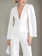 levne Blazery a vesty-Dámský blazer sportovní sako strukturované sako elegantní svůdný krk pružný polyester pouze vršek