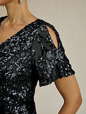 levne Party šaty-Dámské Maxi šaty Plášťové šaty Turmpetové šaty Elegantní Večírek koktejl Studené rameno Večerní oslava Koktejlový večírek Květinový Krátký rukáv Do V Černá Léto Jaro Podzim Zima
