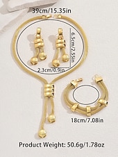 levne Dámský náhrdelník-Dámská sada šperků ze zlaté síťoviny - moderní geometrický náhrdelník, náramek a visací náušnice pro elegantní večírky, formální události a dárky