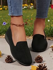 preiswerte Damenhausschuhe und -halbschuhe-Damen-Slipper aus Wildlederimitat – bequeme Freizeit-Loafer zum Spazierengehen, Einkaufen und für Gartenaktivitäten im Freien