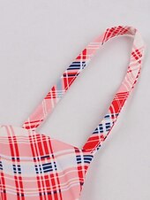 olcso Ruhák-Retró 1950-es Rockabilly Déli Flapper ruha Swing ruha Spagetti szíj Fit and Flare Zsebekkel Kockás Női Álarcos mulatság Vakáció Hétköznapi Retro témájú buli Felnőttek Ruha Tavaszi nyár