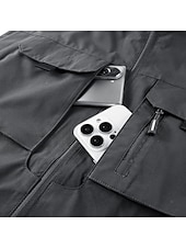 abordables Chalecos-Hombre Chaleco al aire libre Chaqueta táctica Deporte Pesca Acampada y Senderismo Activo Primavera Otoño Multi bolsillo Multicapa Poliéster Táctico Cremallera Negro Azul Marino Caqui Verde Ejército