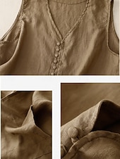 economico Gilet-Per donna Gilet Confortevole Traspirante Tasca Bottoni Casual Semplice Vacanza Streetwear Casuale Abbigliamento quotidiano Monopetto Corto Scollo a V Vestibilità regolare Senza Maniche Capispalla