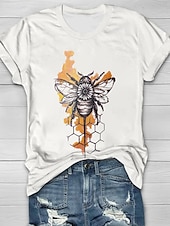ieftine Tricou cu animale-Pentru femei Tricou Grafic Animal Epocă Stilat Clasic Manșon scurt Stil Nautic Topuri obișnuite Zilnic Sfârșit de săptămână Imprimeu Verde salvie Alb Roz Îmbujorat Roz Prăfuit Portocaliu Vară