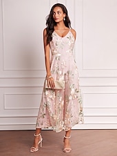 preiswerte Mit Jacke-A-Linie Brautmutterkleid Elegant V Ausschnitt Bodenlang Chiffon Langarm mit Stickerei 2025