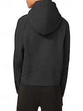 cheap Plain Tops-Women&#039;s Pullover Hoodie Sweatshirt Plain Streetwear Casual Long Sleeve Hooded Regular Tops Street Holiday Zipper Light Pink Black Pink Red Navy Blue Winter