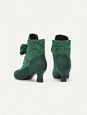 baratos anos 1930-botins femininos vitorianos com cadarço - botins de camurça verde de salto alto para fantasias vintage e steampunk