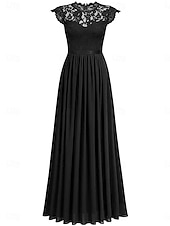 ieftine Rochii din chiffon-Pentru femei Rochie Lunga Rochie Maxi Rochie de dantela Rochie de Cocktail Rochie pentru invitata de nunta Șifon Elegant Modă Modern În aer liber Petrecere cu cocktail Fit regulat Simplu Manșon scurt