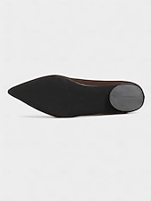 abordables Chaussures sans lacet et mocassins femme-ballerines à bout pointu en similicuir marron pour femmes – mocassins minimalistes à enfiler en V, tenues de bureau élégantes et décontractées au quotidien