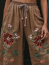 economico gamba larga e vita alta-Per donna Gamba larga Pantaloni Pantaloni Palazzo Moda Boho Lunghezza intera Vita Alta Fiore Elastico in vita Coulisse Stampato Traspirabilità Confortevole Streetwear Abbigliamento quotidiano Uscire