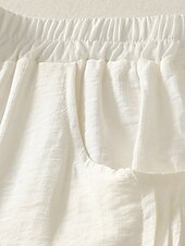 preiswerte Schlichte Hose aus Baumwollleinen-Damen Chinos Haremshose Vintage Ethno-Stil Basic Knöchellang Hohe Taille Einfach Tasche Kordelzug Komfort Außenbereich Dehnbar Urlaub Straße Täglich Schwarz Beige Kaffee Sommer Frühling Normale