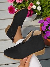 abordables Bottines-Bottines en similicuir rouge pour femme avec fermeture éclair latérale – style décontracté et élégant pour les garden-parties, les promenades au parc et au quotidien