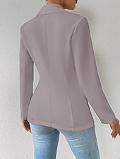 billige Blazere og dresser-Dame Blazer Bekvem Pustende Knapper Mote Moderne عادي Arbeid Daglig Normal Aftæpning Normal Langermet Yttertøy Svart Hvit Rød Vår Høst