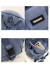 preiswerte College-Rucksäcke-Freizeitrucksack für Teenager mit großem Fassungsvermögen – Schultasche im koreanischen Stil mit mehreren Taschen und Plüsch-Schlüsselanhänger für Schule, Reisen und Outdoor-Aktivitäten, Schwarz, Weiß, Rot