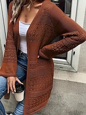 economico Bluse e camicie-Per donna Giacca imbottita Confortevole Traspirante Taglio Moda Quotidiano Semplice All&#039;aperto Casuale Quotidiano Aperto davanti Regolare Senza colletto Vestibilità regolare Manica Lunga Capispalla