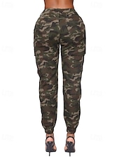 cheap Women&#039;s Cargo Pants-Women&#039;s Cargo Pants Slacks Streetwear Casual Full Length Natural Plain Pocket Soft Holiday Weekend Dark Yellow claret Forest Green Camel Fall Regular Fit
