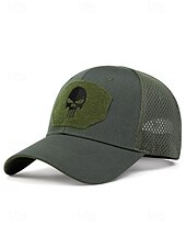 preiswerte Herrenhüte-Taktische Baseballkappe mit Totenkopf-Stickerei für Herren – verstellbare Netzrückseite, Camouflage-Stil, lässige Outdoor-Sportmütze für Halloween-Partys und den Alltag