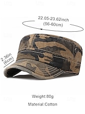 preiswerte Herrenhüte-Militär-Kadettenmütze im Camouflage-Look für Herren – Baumwollkappe im Army-Stil mit verstellbarer Passform für Outdoor-Abenteuer und Streetwear