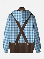 olcso Pulcsik-Októberi fesztivál Lederhosen nyomtatás Dirndl nyomtatás Kapucnis felsőrész Pullover bajor München Német Grafikus Kompatibilitás Páros Férfi Női Felnőttek Farsang Októberi fesztivál 3D nyomtatás