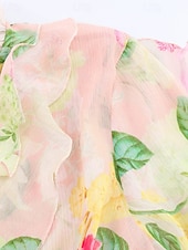 billige Blomstrete topper-Dame Skjorte Bluse Blomsternål i krystall Stilfull Moderne Langermet V-hals Vanlige topper Ferie Ut på byen Trykt mønster Rosa Høst