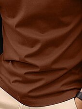 abordables Polo classique pour homme-Homme Polo Business Chemise de golf Rue Occasionnel Revers manche longue Basique Moderne Uni Zip Up Patchwork Printemps Automne Toutes saisons Coupe régulière Noir bleu marine Bleu Marron Polo