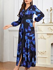 cheap Floor Length-A-Line Mother of the Bride Dress Elegant V Neck Floor Length Chiffon Long Sleeve with Buttons 2025